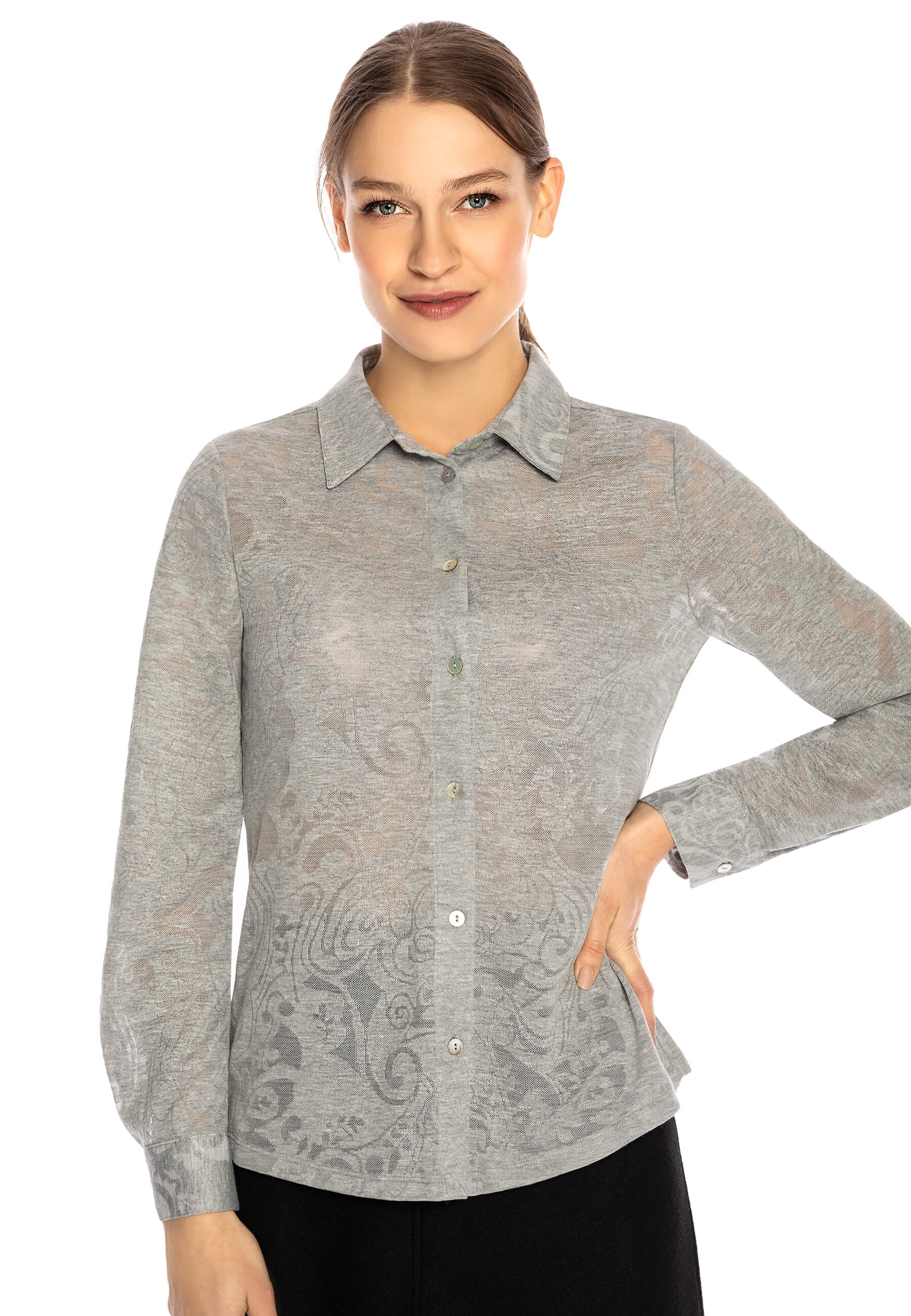 Jacquard-Bluse