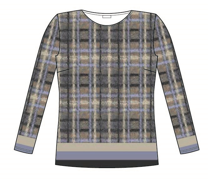 Rundhalsshirt-Karo